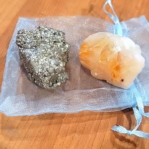 Abundance prosperity crystal stone good fortune pyrite citrine metaphysical New